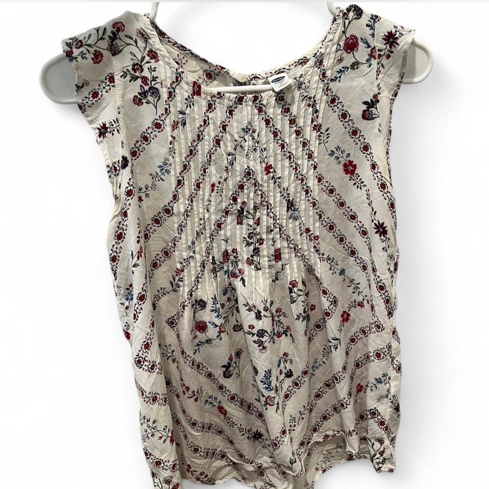 Old Navy Cream Floral Women's Blouse